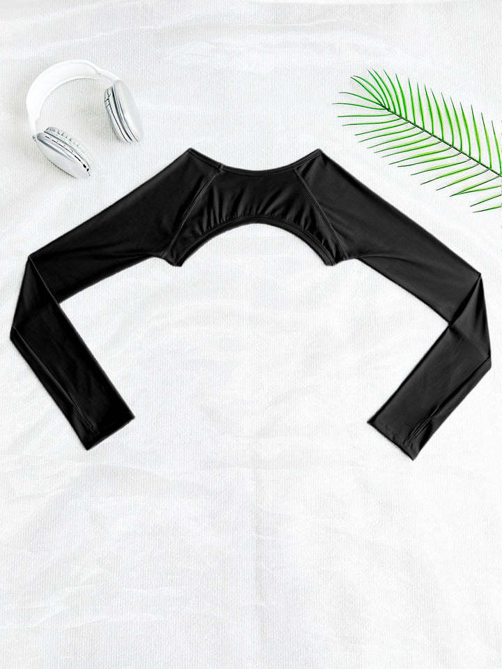 Dame Sporty Langærmet Crop-Top med skåret design Skovae