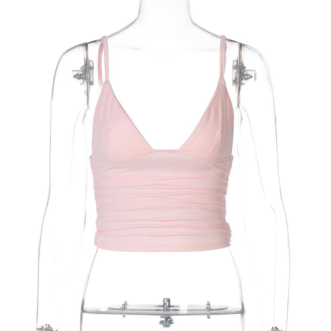 Dame Crop-Top med asymmetrisk snit og tætsiddende silhuet Skovae