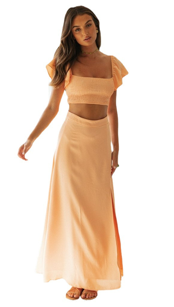 Kvinders combo sæt med crop top og maxi nederdel Stilla