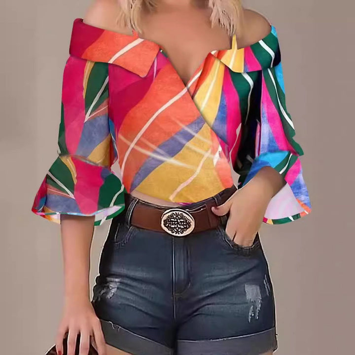 Femme Off-Shoulder Vinklebluse med udstikkende ærmer Stilla