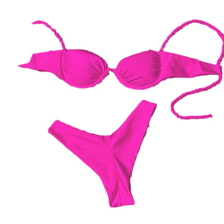 Dame bikini-sæt med elegant push-up top og højt skåret slip Stilla