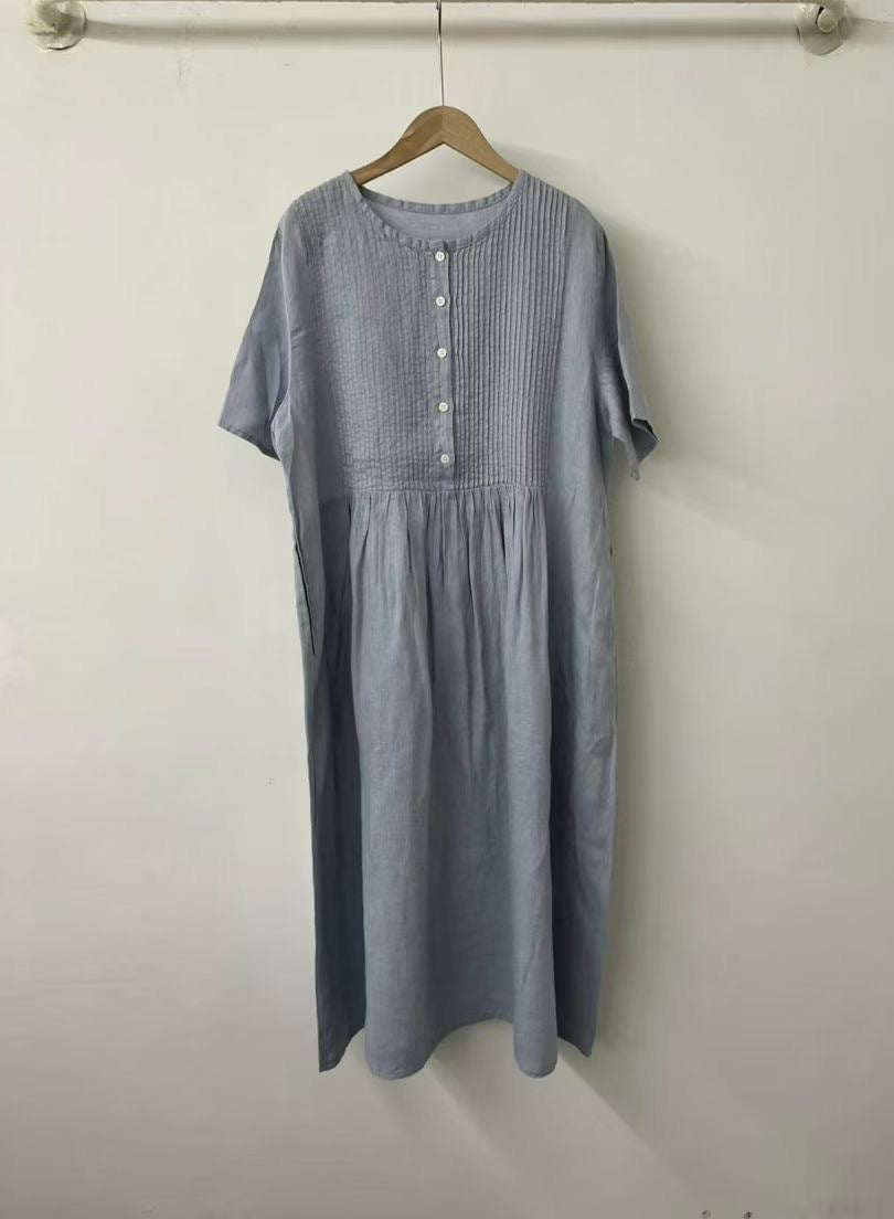 Femme Casual Knap-Bomulds Kjole Stilla