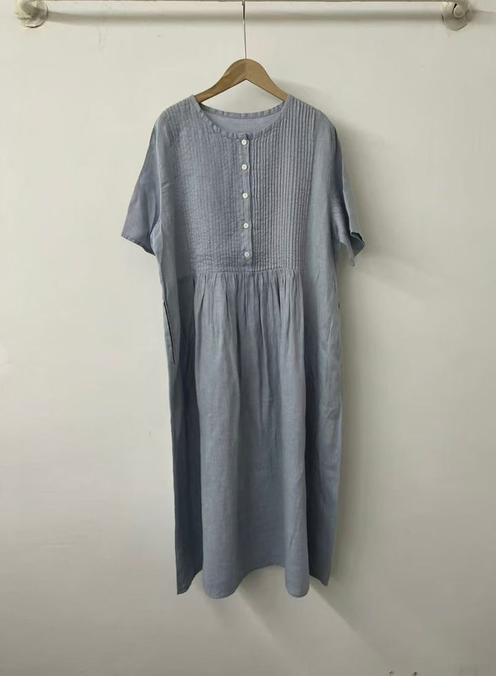 Femme Casual Knap-Bomulds Kjole Stilla