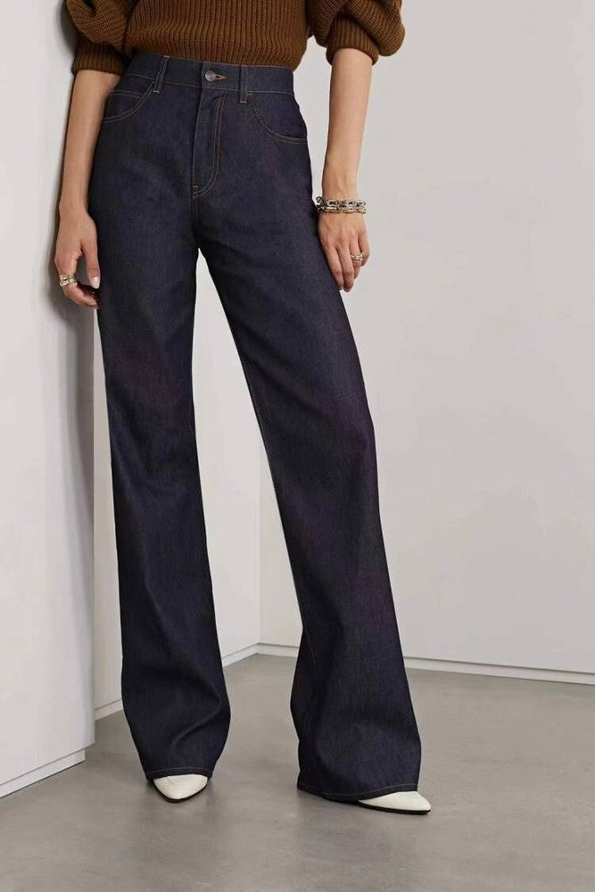 Damer højhals brede jeans Stilla