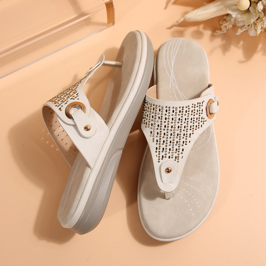 Dame Elegant Tåskiller-sandaler med fashionable glimmerdetaljer og ergonomisk sål Stilla