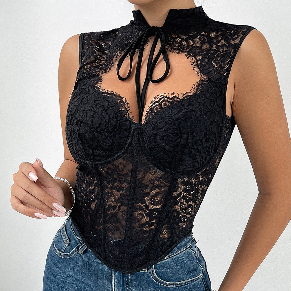 Dame Body med elegant lace trim Stilla