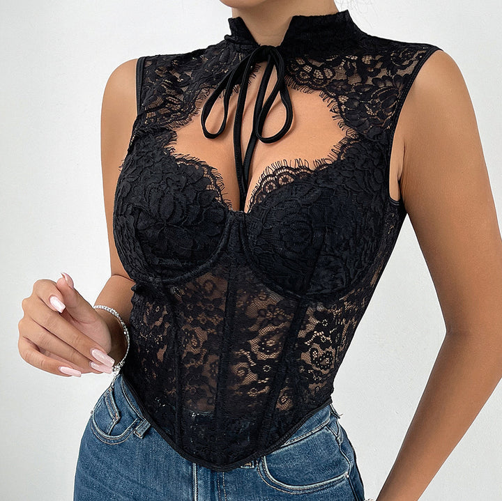 Dame Body med elegant lace trim Stilla