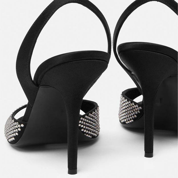 Dame High-Stiletto Sandaler med strassdekoration og ankelrem Stilla