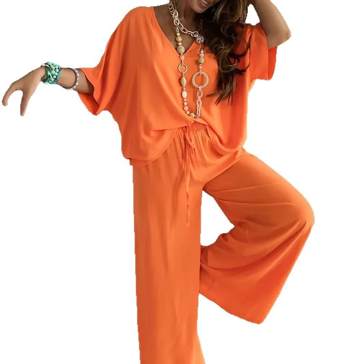 Dame Komfortabel Jumpsuit med V-udskæring og elastisk talje Stilla
