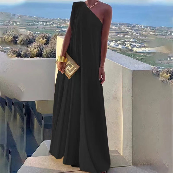 Femme Elegante Én-skulder Maxi Kjole Stilla