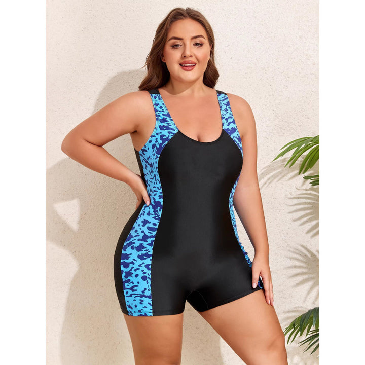 Damer Sporty en-delt badedragt med trendy dyreprint Skovae
