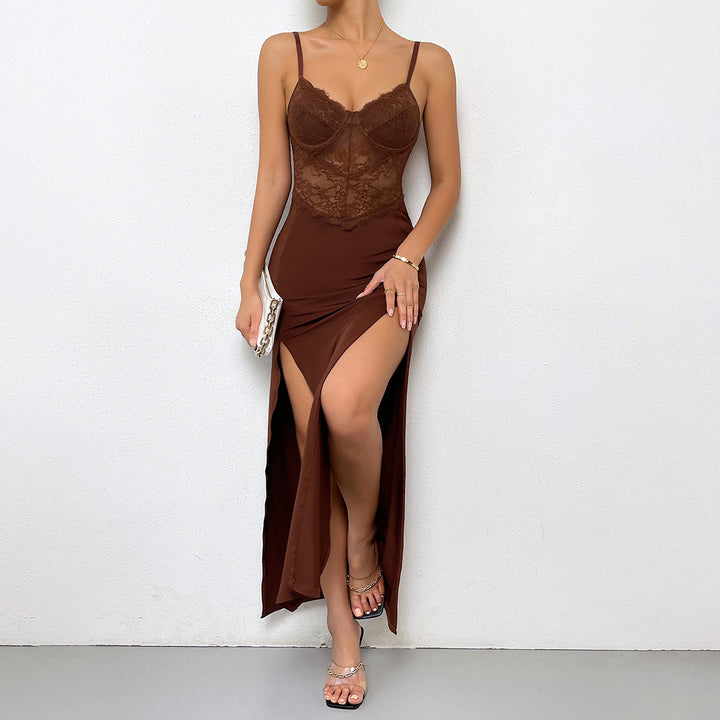 Dame Elegant spids top med sexy maxiskørt Stilla