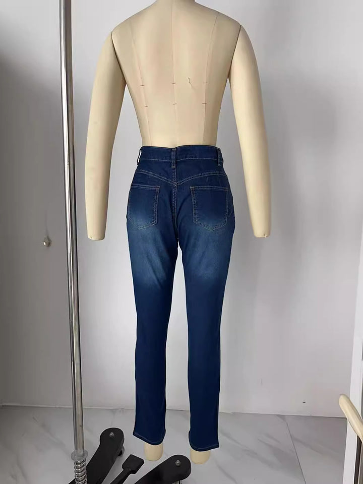 Dame Ripped Skinny Jeans med modige accenter og kropsnær pasform Stilla