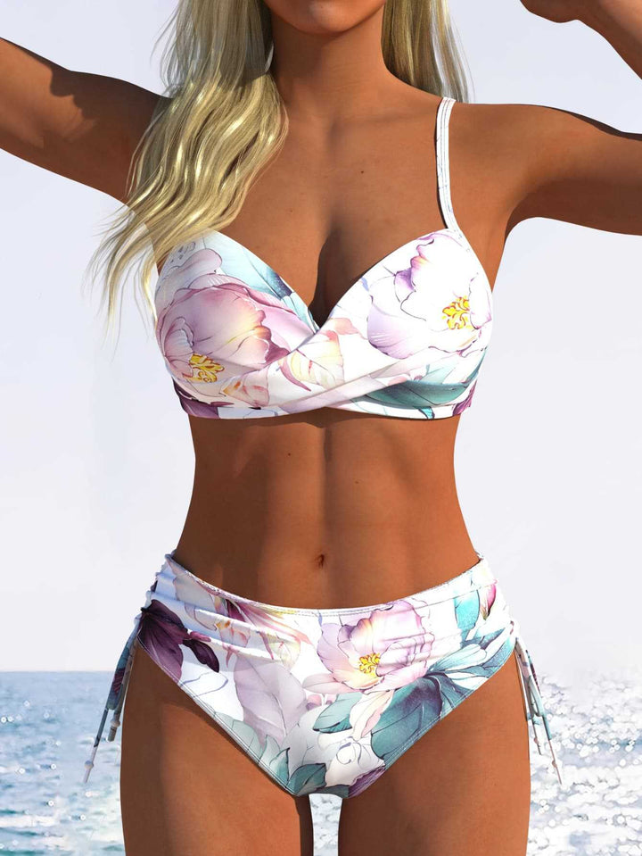 Dame Bikini-sæt med geometrisk design og justerbar talje Skovae