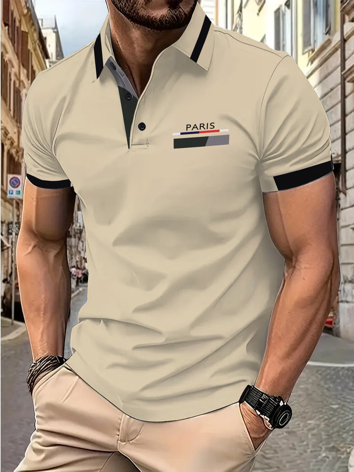 Herrer polo T-shirt med stilfuldt Paris-design Stilla