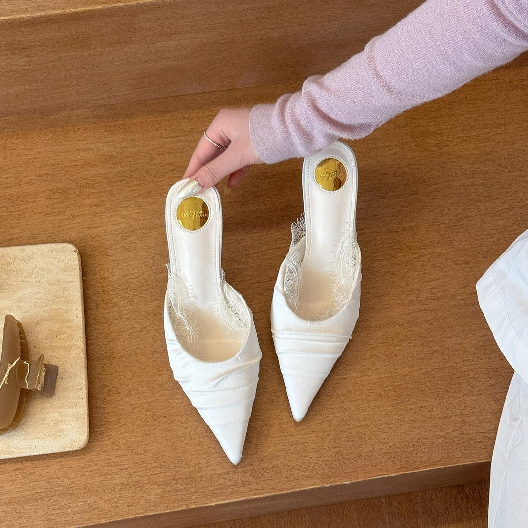 Femme Elegante Spidse-Ballerinas med Spidsekant Stilla
