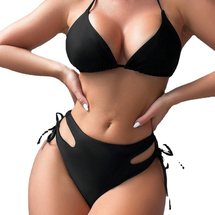 Femme grafiktryk bikini-sæt med justerbare bindebånd Stilla