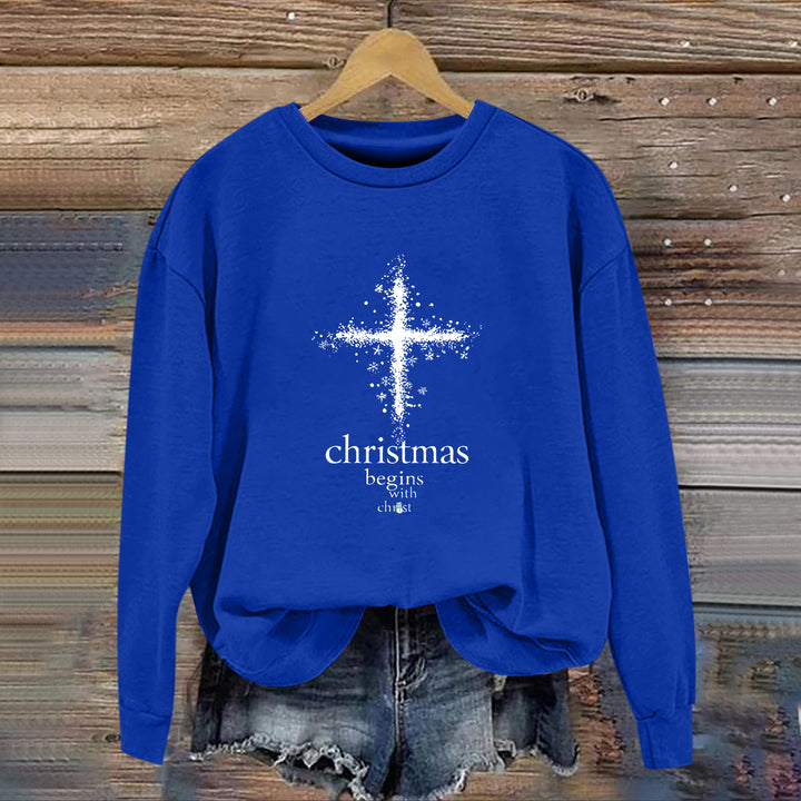 Kvinders sweatshirt med Christian motiv og blød inderside Stilla