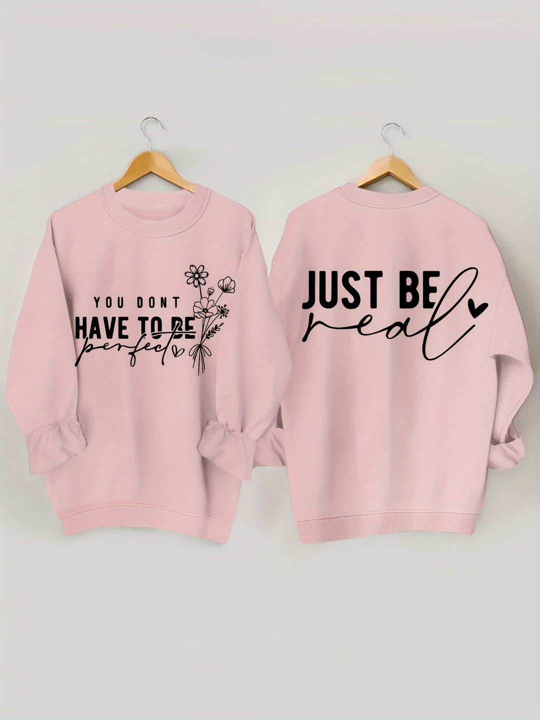 Kvinders afslappede sweater med inspirerende budskaber Stilla