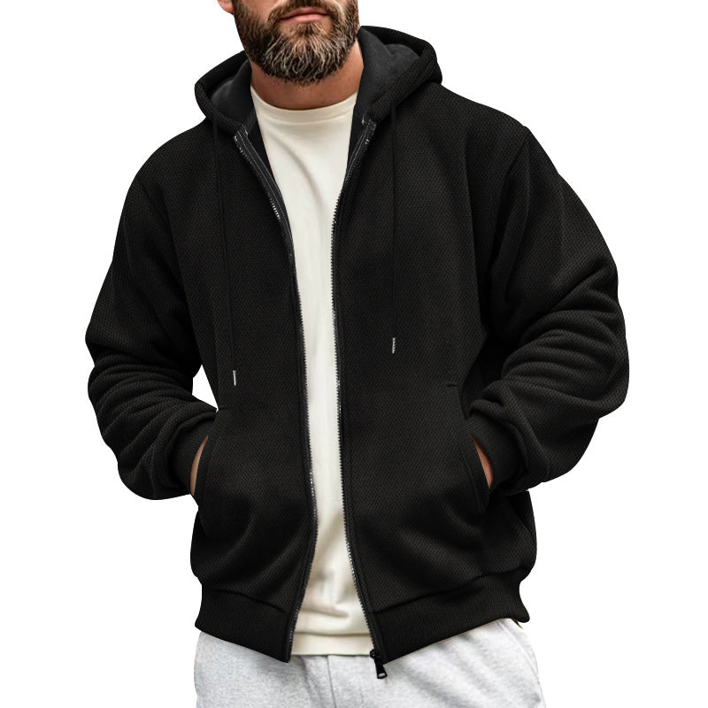 Herren fleece-hoodie med praktisk lynlås og åndbar struktur Stilla