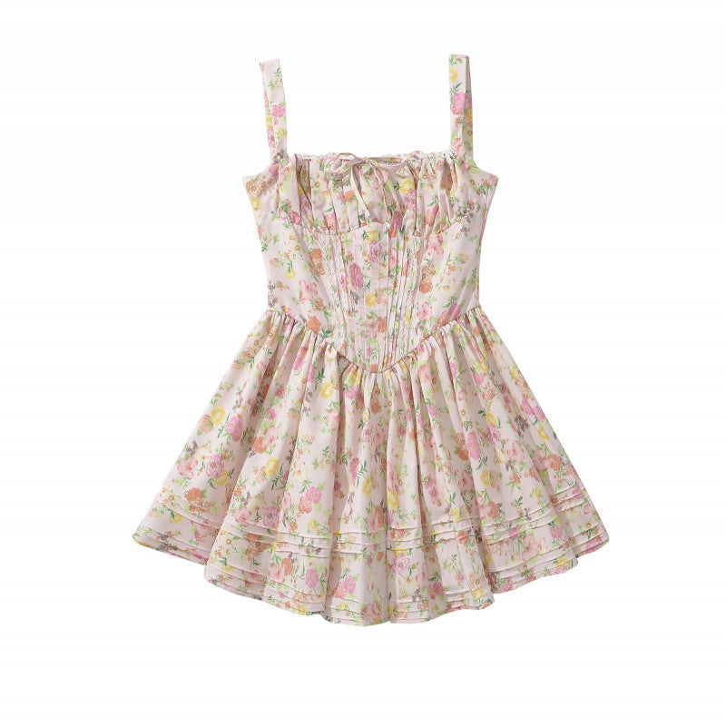 Femme Floral Ruffle Mini Kjole Stilla