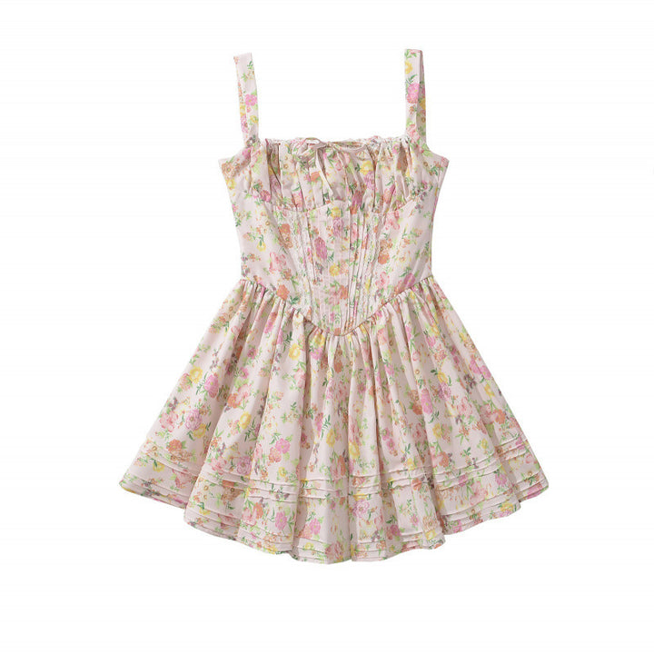 Femme Floral Ruffle Mini Kjole Stilla