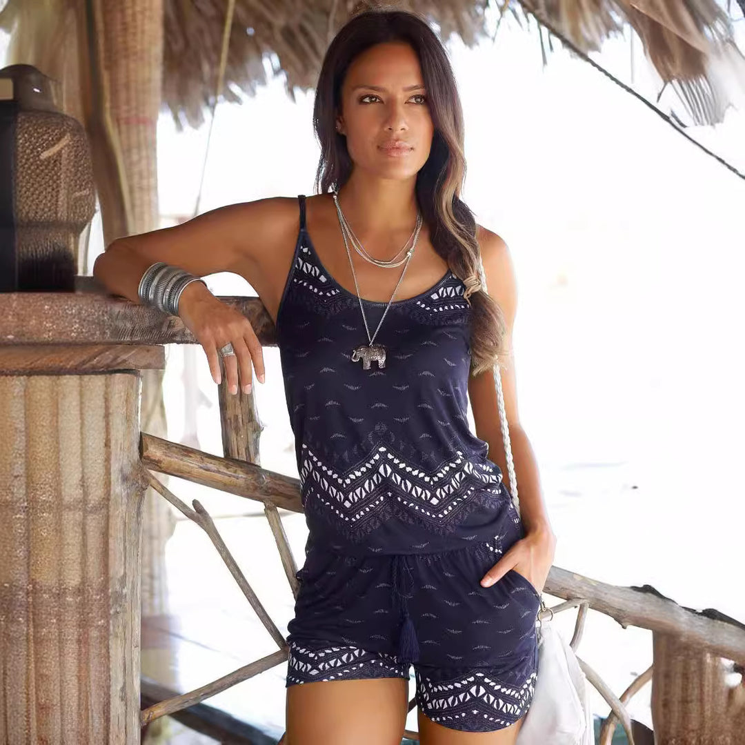 Kvinder Bohemian Stil Tank og Shorts Sæt Stilla