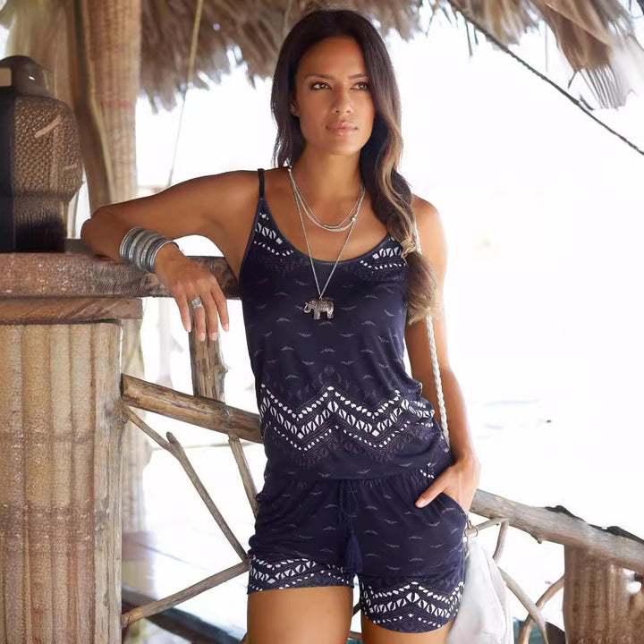 Kvinder Bohemian Stil Tank og Shorts Sæt Stilla