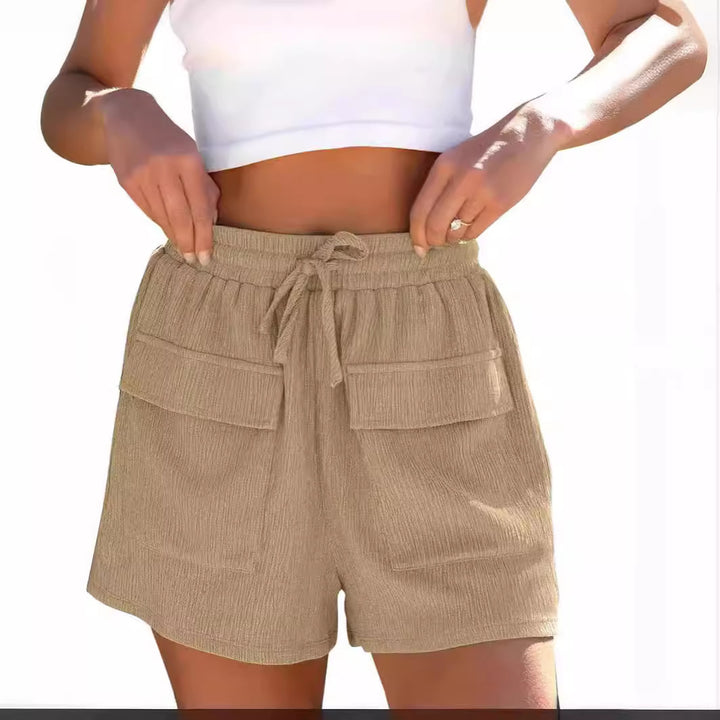Dame Behagelige Shorts med sidelommer og elastisk talje Stilla
