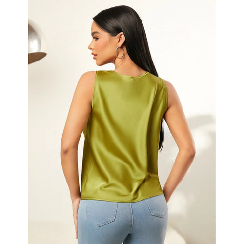 Damer Elegant Satin-overdel med kunstnerisk vandfaldsnit Skovae