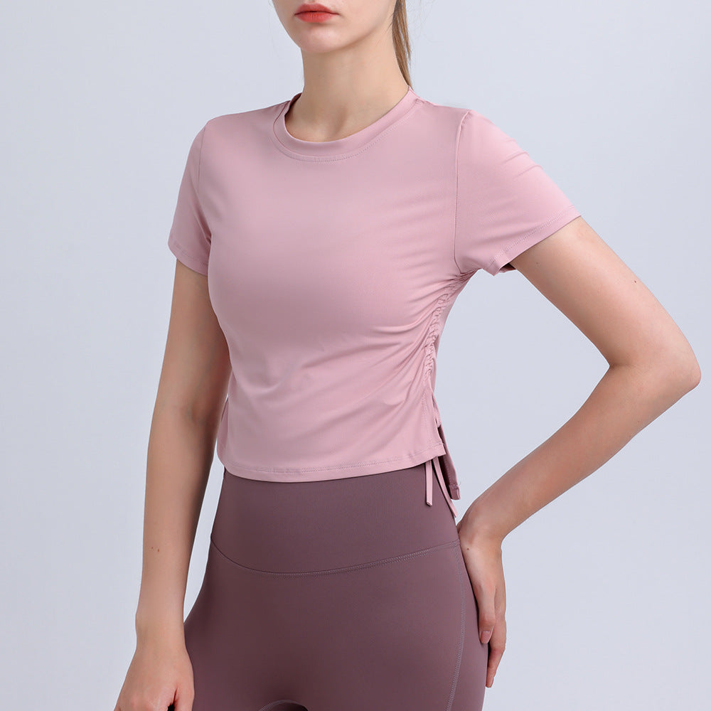 Dame Sporty Korte-ærmet Crop-Top med tætsiddende snit og åndbare egenskaber Stilla