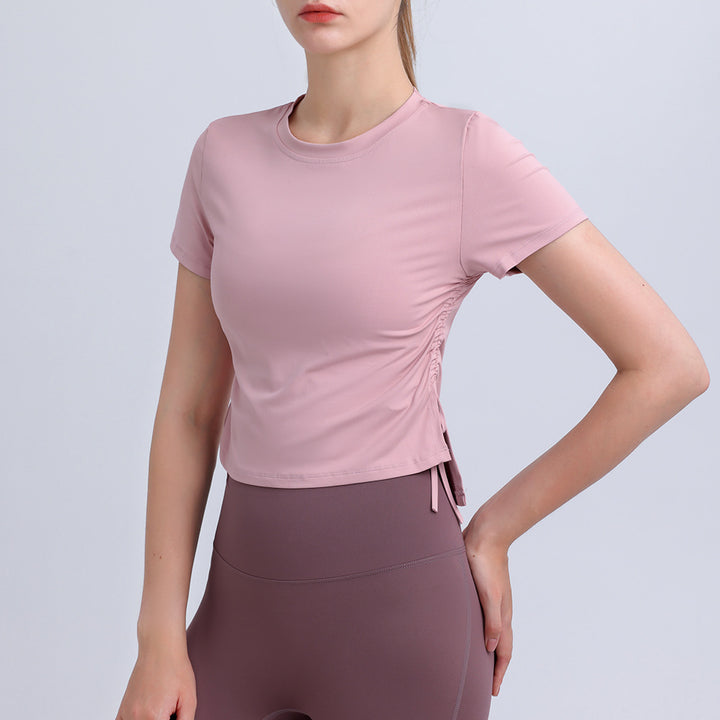 Dame Sporty Korte-ærmet Crop-Top med tætsiddende snit og åndbare egenskaber Stilla