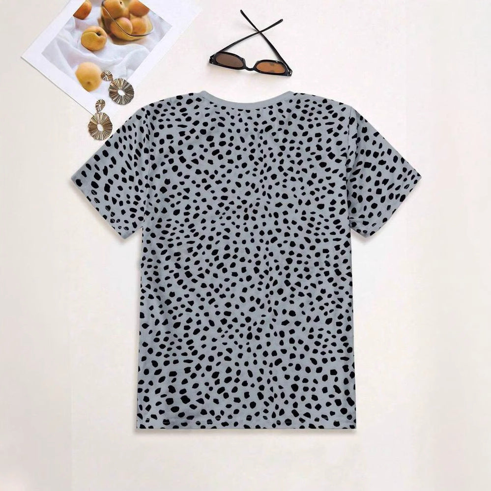 Dame afslappet T-shirt med prikkemønster Stilla
