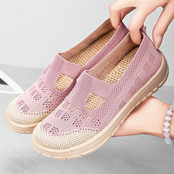 Femme Stilfulde Slip-On Gå-sko med åndbart Mesh-design Stilla