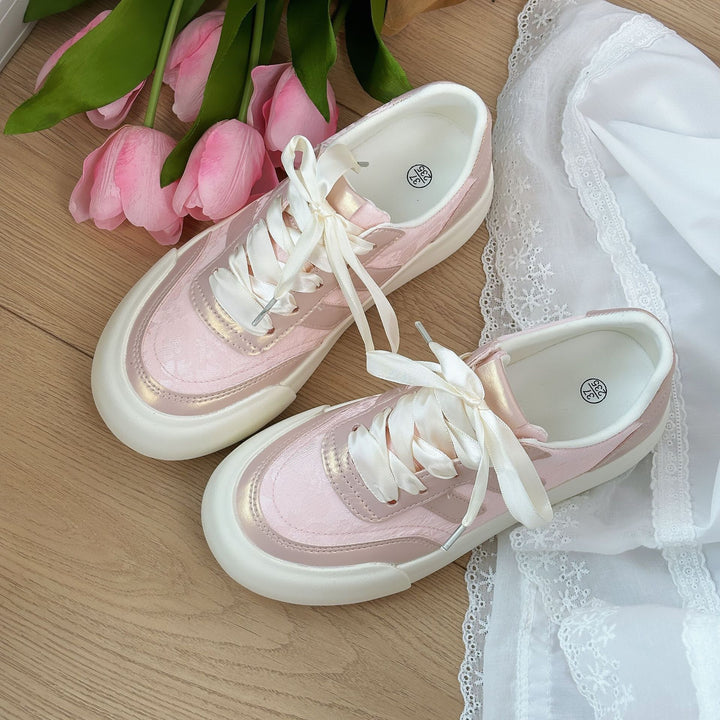 Dame mode sneakers med glitrende overdækning og polstret indersål Stilla