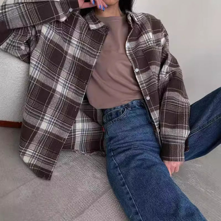Femme Casual Flannel Overshirt Stilla