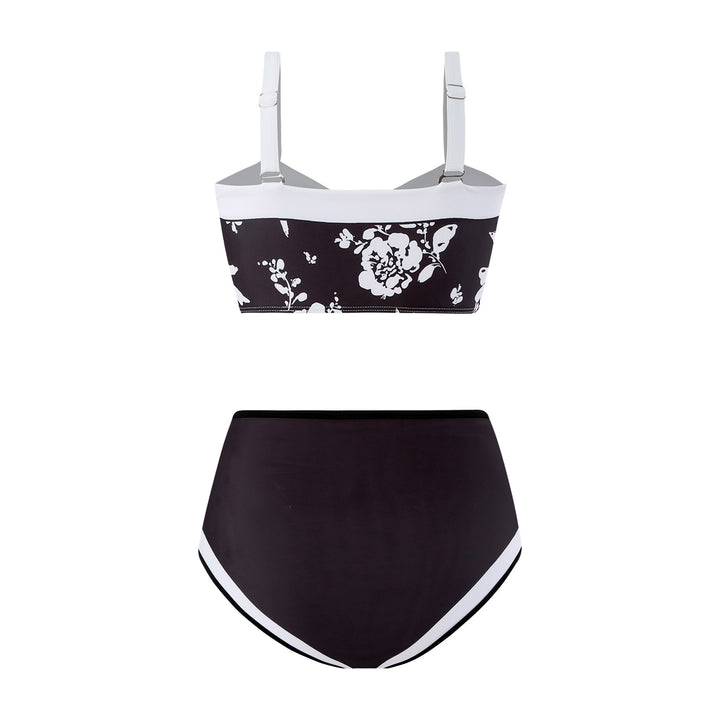 Dame højtaljet bikini med aftageligt pude og blomsterprint Stilla