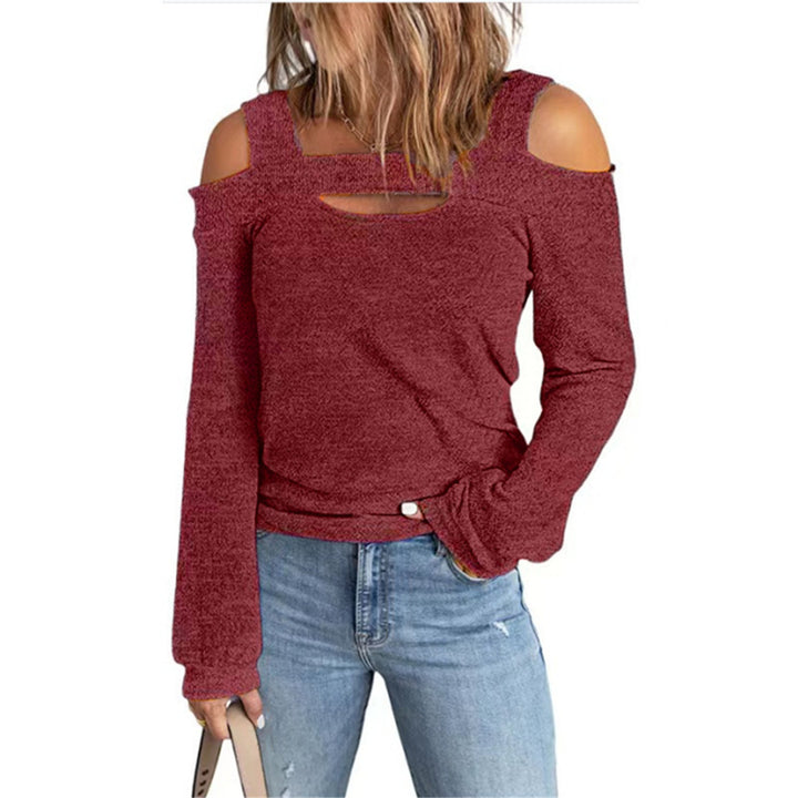 Dame top med åbne skuldre og moderne cut-out Stilla