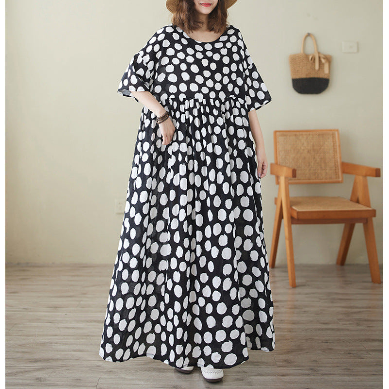 Femme Plus Size Floral Maxi Kjole med Flared Ærmer Stilla