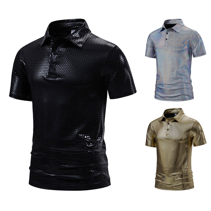 Herrer Metallic Grafik Polo-Shirt Stilla
