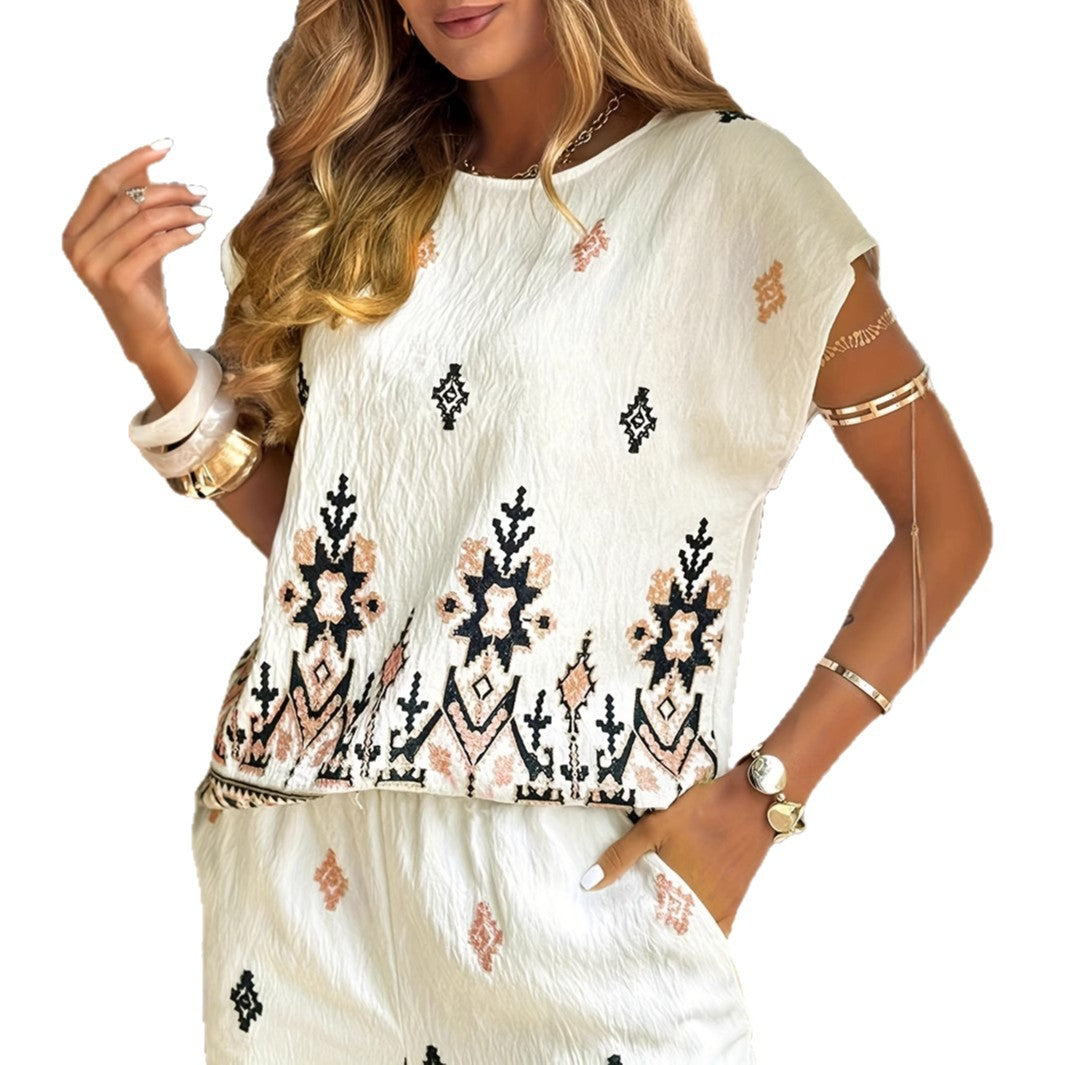 Femme Broderet Let Top Stilla