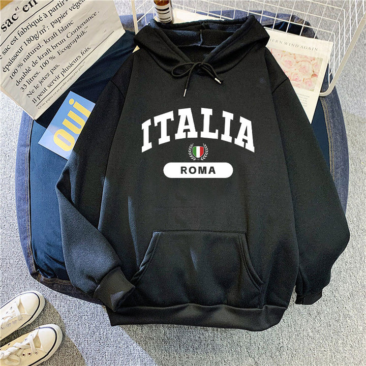 Dame hoodie med Italien print Skovae
