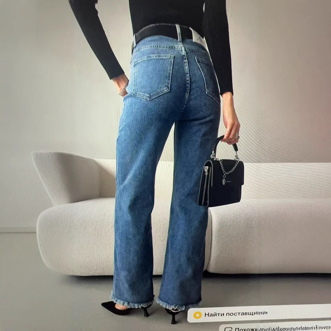Dame Høj talje Lige Jeans med bred ben og afslappet snit Stilla
