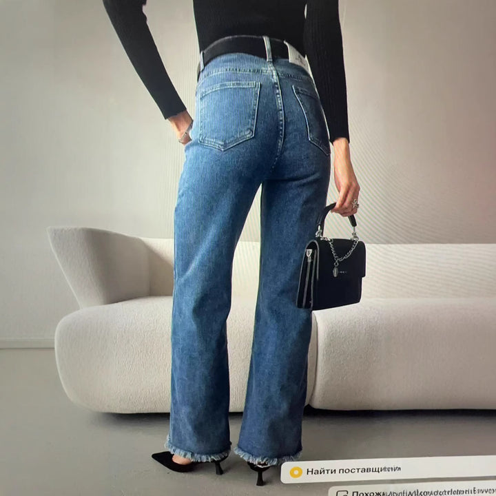 Dame Høj talje Lige Jeans med bred ben og afslappet snit Stilla