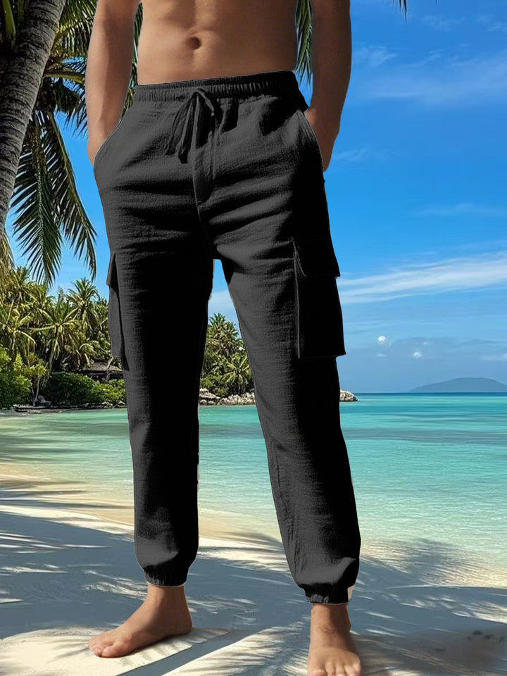 Herren cargobukser med elastisk talje og praktiske lommer Stilla