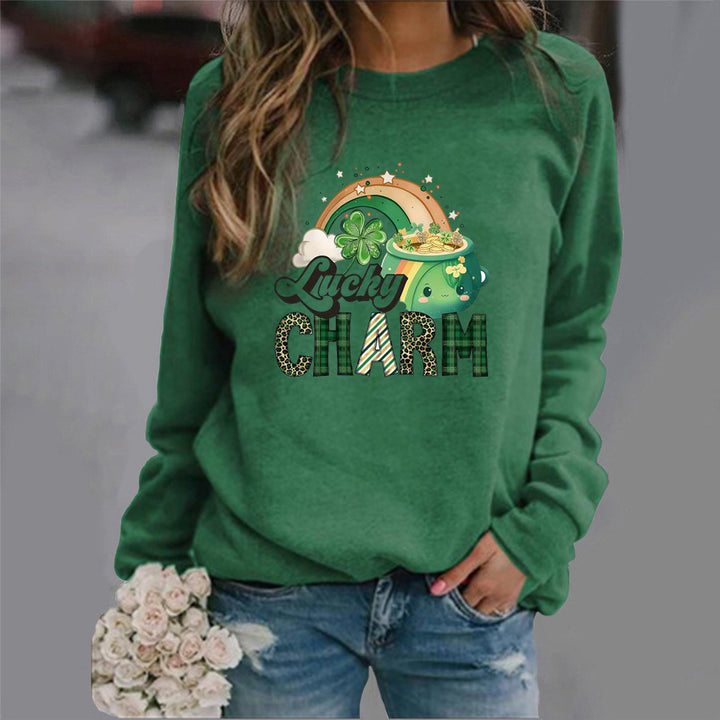 Kvinders sweatshirt med kreativt heldig motiv Stilla