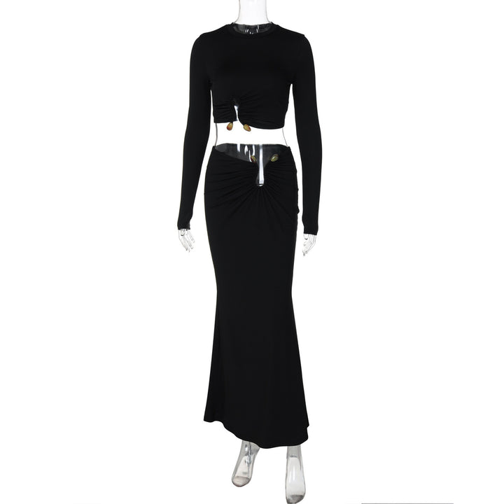 Dame Crop-Top og Nederdel med Cut-Out-Design Stilla