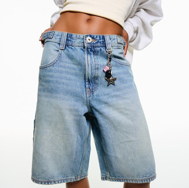 Damer højtskårne denim-shorts i moderne stil Skovae