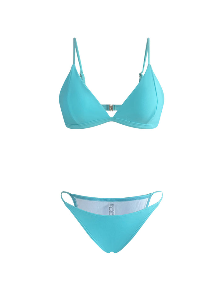 Dame Triangle Bikini-top og gennemsigtig indpakningsnederdel-sæt Stilla