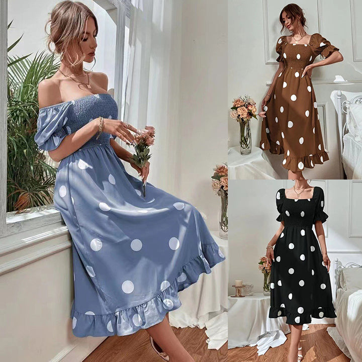 Damer Off-Shoulder Maxikjole med floral volantslutning Stilla